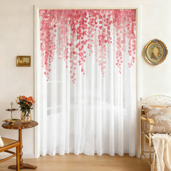 1pc new 2025 four season window screen 3D digital printing manufacturer direct sales bedroom living room decoration pole through window