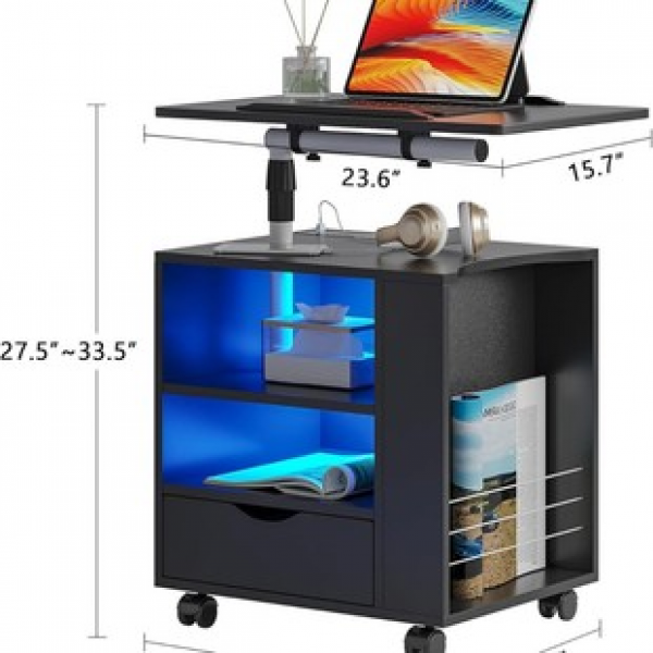 Intelligent multifunctional small bedside table, simple bedroom, rental house storage cabinet, modern light luxury with charging side cabinet