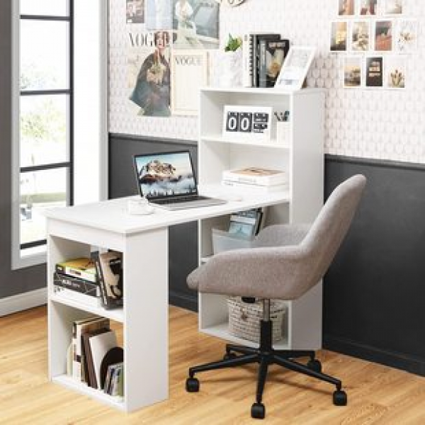 Cross border direct sales bedroom, simple computer desk, small-sized study desk with storage rack, simple desk, household desk trend