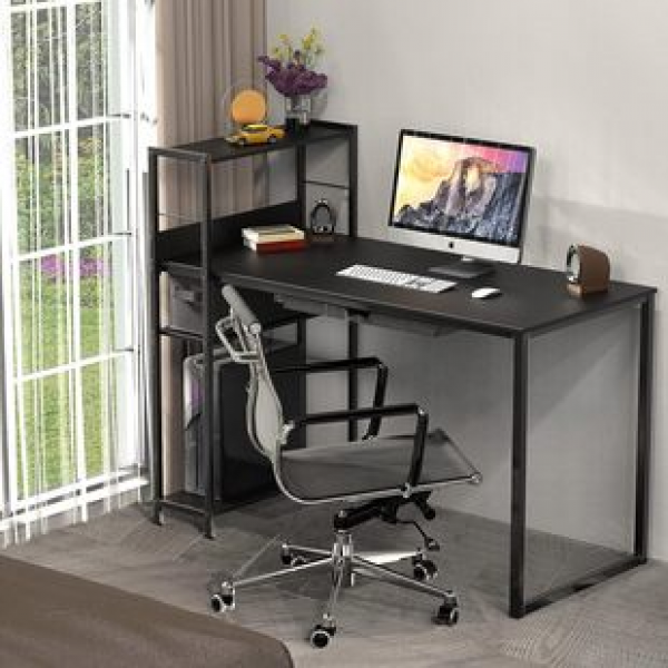Computer desk bookshelf combination all-in-one desktop desk simple rental home student office desk bedroom simple desk trendy