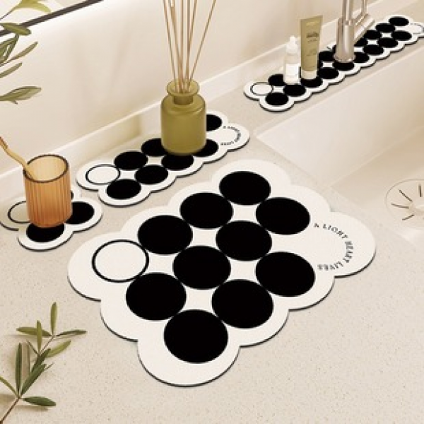 Modern minimalist drain pad countertop with diatomaceous mud soft cushion, bathroom faucet absorbent pad, kitchen insulation coaster