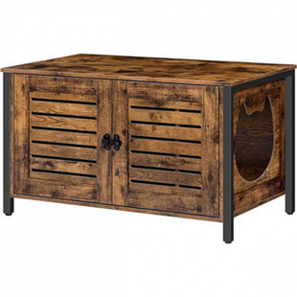 Suitable for living room, bedroom, pet furniture, American countryside, Amazon exclusive cat cabinet furniture with blinds and doors, trendy