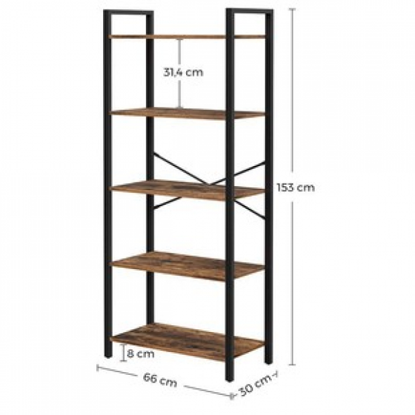 Cross border office storage without perforated partitions, home living room wooden five layer shelf, study, minimalist bookshelf, trendy