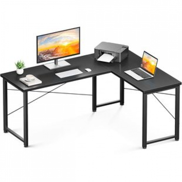 Cross border hot selling home office desk with monitor stand, power socket, left and right interchangeable corner computer desk