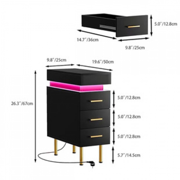 Cross border direct sales simple modern bedroom bedside table light luxury storage bedside cabinet shelf simple mini cabinet