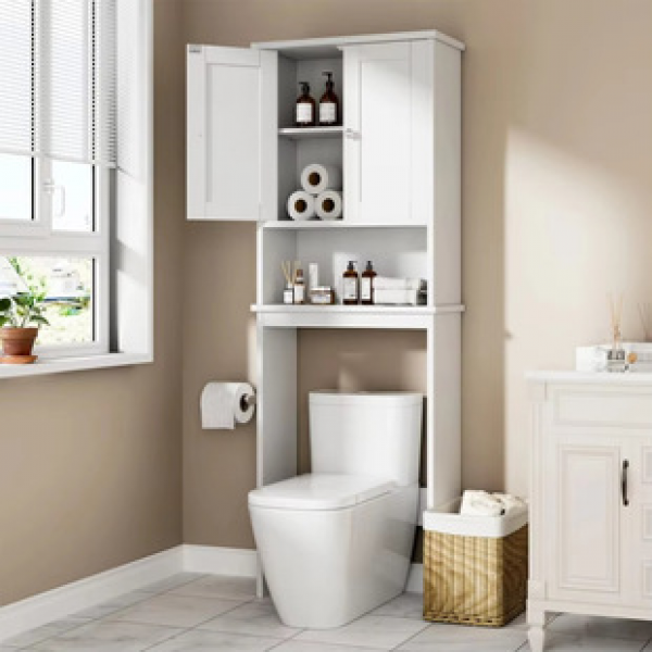 Toilet floor storage rack, non perforated bathroom toilet cabinet, multi-layer waterproof storage cabinet, bathroom storage cabinet