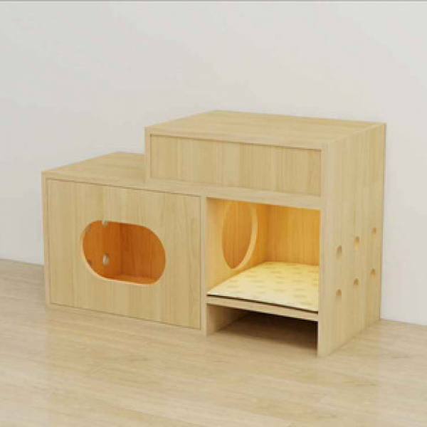 Customized solid wood cat and dog bed integrated cat house, small dog and cat house, pet cabinet, cat cage, cross-border factory direct sales