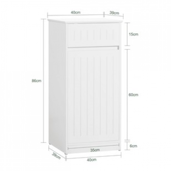 White laundry basket with basket, 1 drawer tilted laundry basket, bathroom storage cabinet with drawer, cross-border factory direct sales