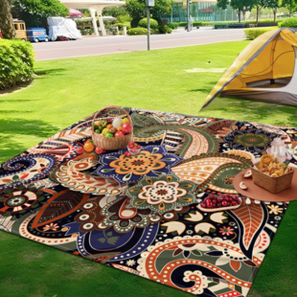 Cross border beach mat, quick drying, waterproof and moisture-proof mat, outdoor picnic mat, camping blanket