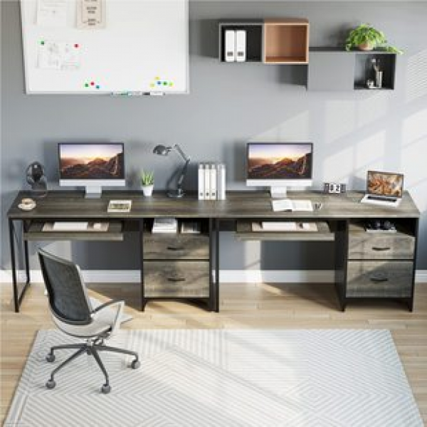 Desktop computer desk, simple and modern, simple office desk and chair combination, staff single person home use, student desk