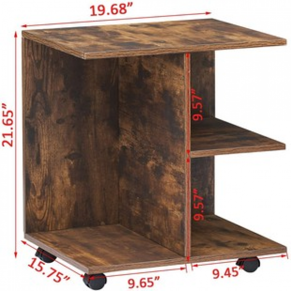 Cross border assembly storage shelf bedside table mobile table panel storage cabinet movable living room wooden edge cabinet