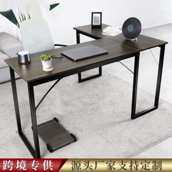Cross border modern simple steel wood combination desk corner computer desk desktop learning desk home office desk desk