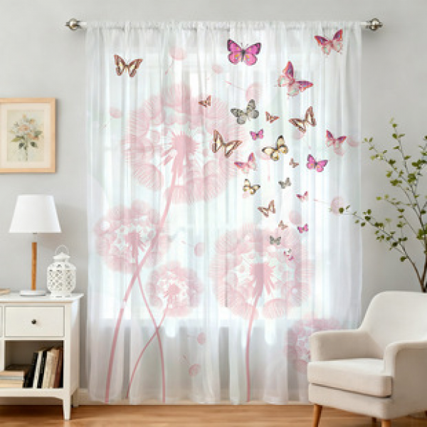 1pc new 2025 four season window screen 3D digital printing manufacturer direct sales bedroom living room decoration pole through window