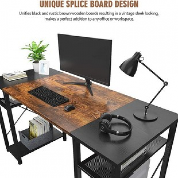 New direct sales cross-border minimalist home steel wood furniture bookshelf writing desk office desktop computer laptop desk