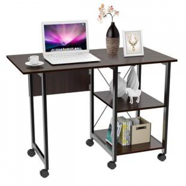 Mobile side desk, folding desk, small household unit, small bookshelf, student homework desk with wheels, bedside computer desk