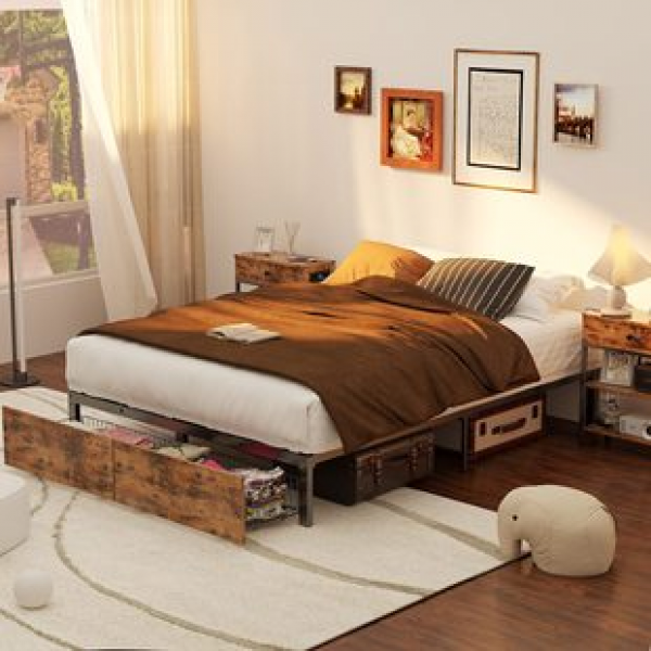 Simple bedroom, single iron bed with headboard for storage, employee office dormitory, nap time, reinforced iron bed frame