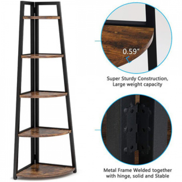 Cross border e-commerce industrial corner shelf bookshelf living room shelf 70 inch high corner shelf 5-layer corner shelf