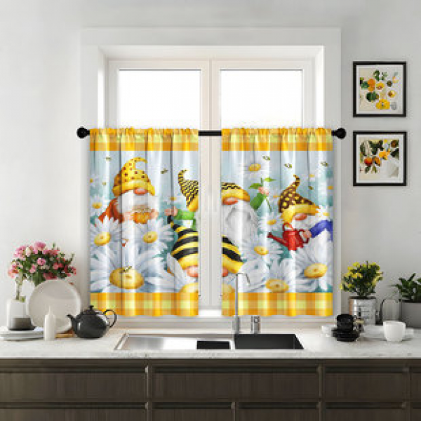 2pcs Valentine's Day Kitchen Short Curtain Printed Pattern Cross border Hot Sale Factory Direct Supply 3D Digital Printing Waterproof and Oil proof