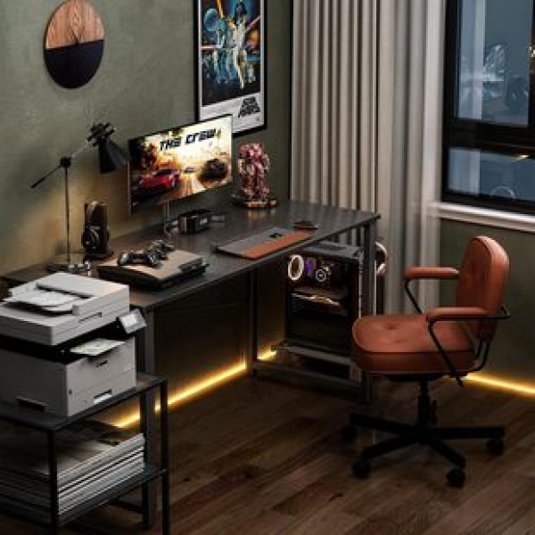 Cross border modern minimalist with headphone hook modern black atmosphere suitable for home office, small space, office desk