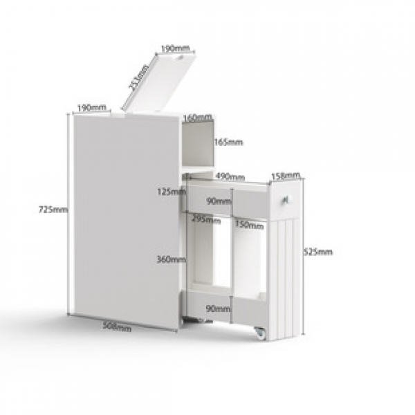 Cross border exclusive painted white toilet toilet side storage cabinet, toilet panel bathroom tissue storage cabinet, trendy