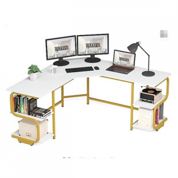 Cross border open storage shelf office desk, learning desk, L-shaped game desk, computer desk, corner table game desk