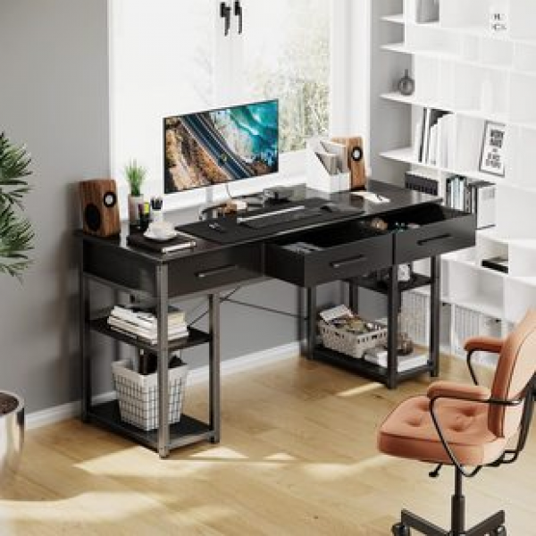 Cross border manufacturers sell modern minimalist computer desks with non-woven drawers for living rooms, bedrooms, desktop storage, and computer desks