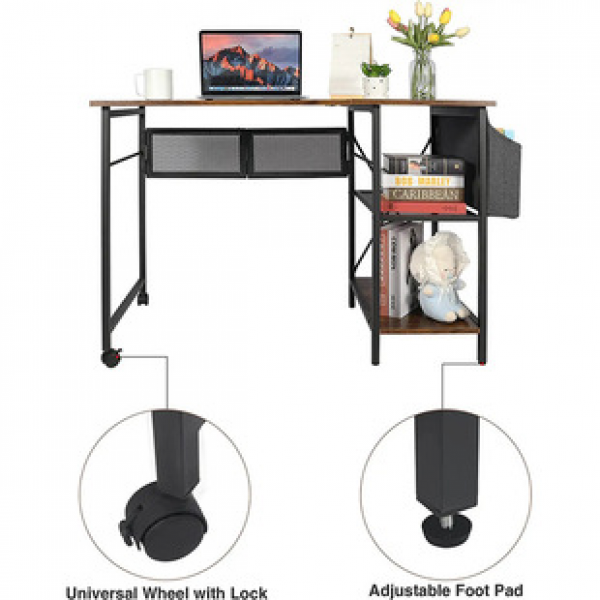 Cross border direct sales metal frame foldable desktop writing desk desktop computer home office learning desk trend