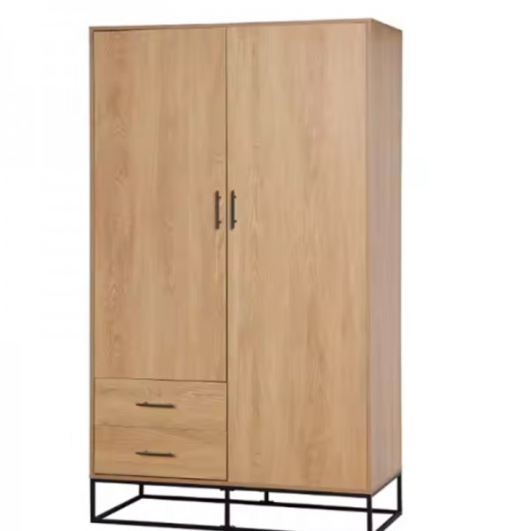 Wooden wardrobe bedroom single 2-door wardrobe cabinet custom organiser design closet bedroom furniture Li Ding door clothes