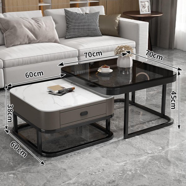 Modern Luxury Living Room Furniture Set White and Gold Large Drawers for Home Decoration by Sofa and Coffee Tables