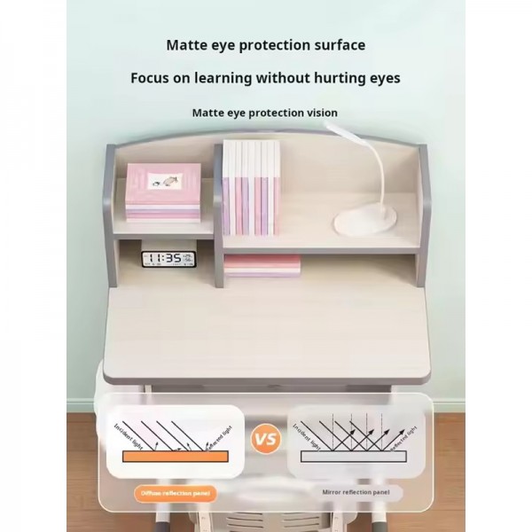 Ergonomic Student Furniture With Bookcase Sponge Cushion Chair School Furniture Set