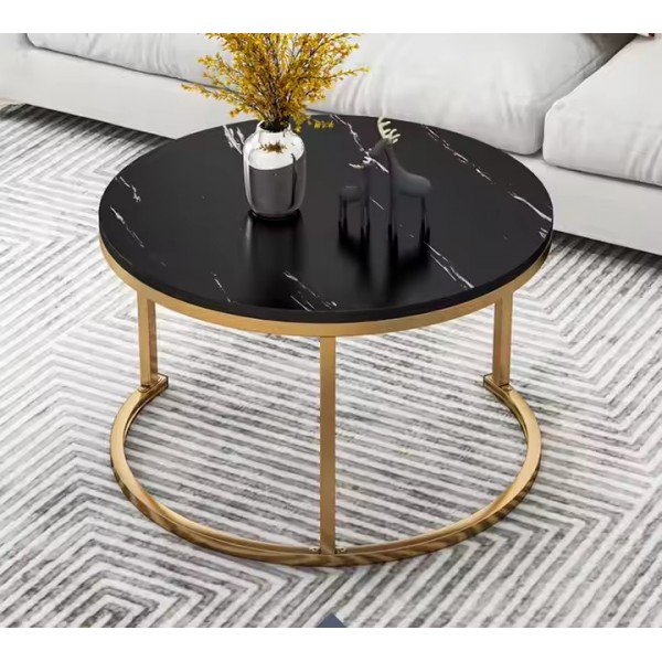 Wood Various Material Top Marble Texture Wrought Iron Minimalist Office Home Living Room Furniture Luxury Coffee Table