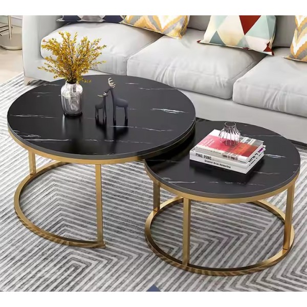 Wood Various Material Top Marble Texture Wrought Iron Minimalist Office Home Living Room Furniture Luxury Coffee Table