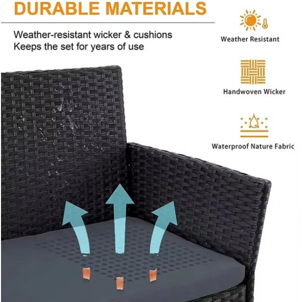 4-Piece Modern Design Outdoor Furniture Set Durable PE Rattan for Patio Garden Dining Living Room Hotel or Apartment