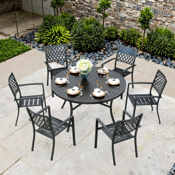 Wholesale Custom New Design Garden Furniture Outdoor Table and Chairs Set Suitable for Hotel Courtyard Terrace