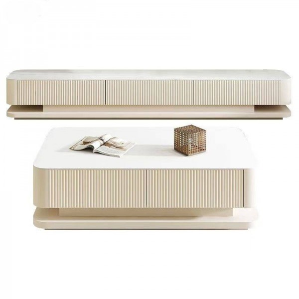 Modern Luxury Wood Furniture Set for Home for Living Room Dining Includes TV Cabinet Coffee Table Meuble TV Wall for Apartment