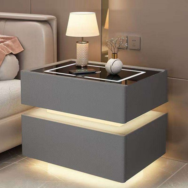 Furniture Living Room Furniture Bedroom Furniture Wood Beside Table with Wireless Charging