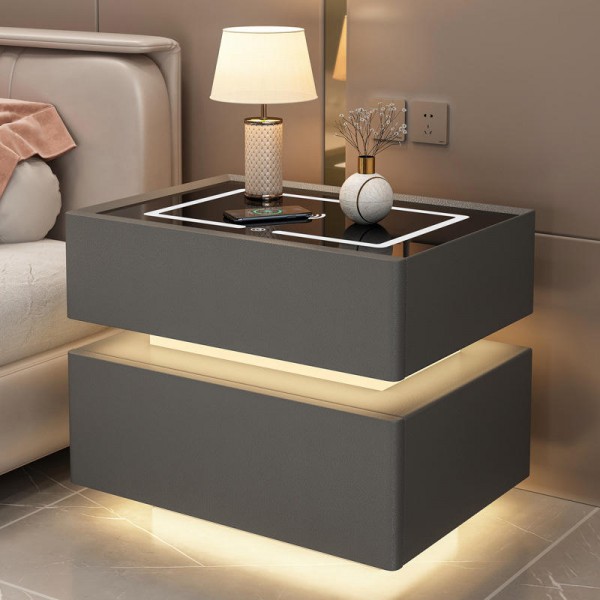 Furniture Living Room Furniture Bedroom Furniture Wood Beside Table with Wireless Charging