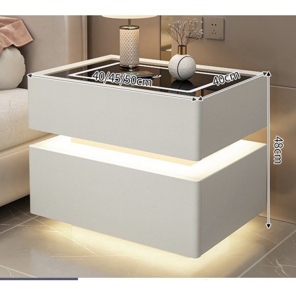 Furniture Living Room Furniture Bedroom Furniture Wood Beside Table with Wireless Charging