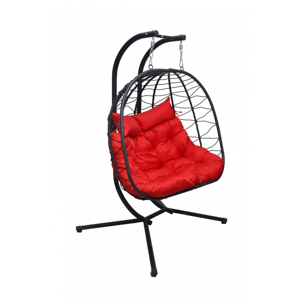 Wholesale Custom High Quality Durable Foldable Outdoor Garden Patio Balcony Furniture Rattan Hammock Hanging Double Seat Chair