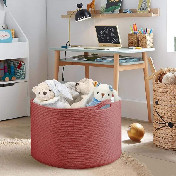 Wholesale Cotton Rope Storage Basket Fabric Cloth Bedroom Accessories Used As Laundry Basket