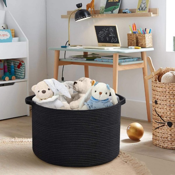 Wholesale Cotton Rope Storage Basket Fabric Cloth Bedroom Accessories Used As Laundry Basket