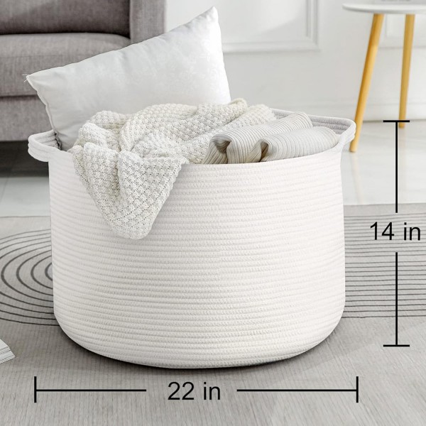 Wholesale Cotton Rope Storage Basket Fabric Cloth Bedroom Accessories Used As Laundry Basket