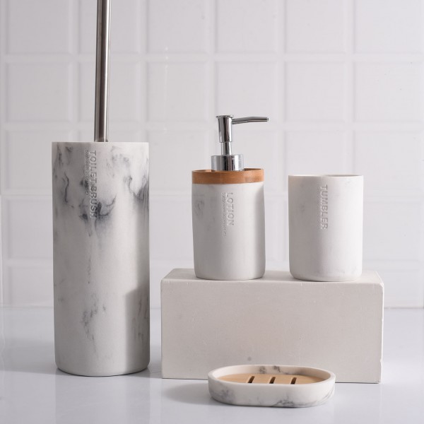 Luxury modern design resin marble bathroom accessory set bathroom product accessories