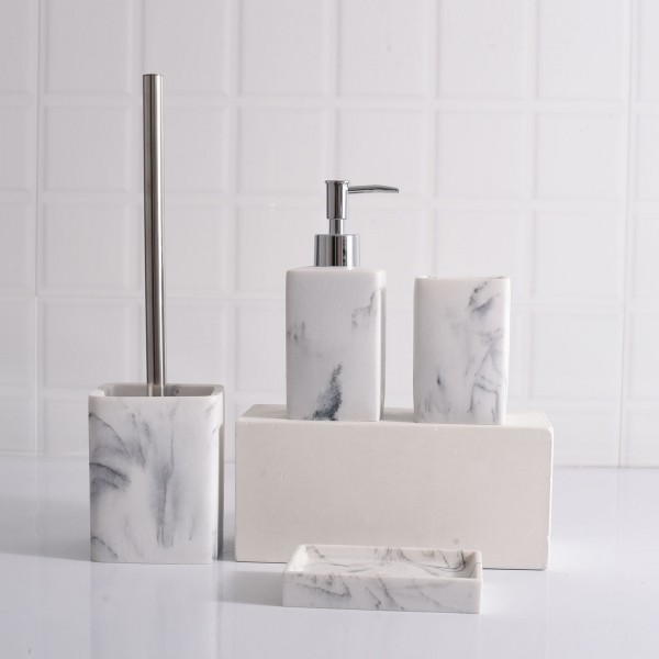 Luxury modern design resin marble bathroom accessory set bathroom product accessories