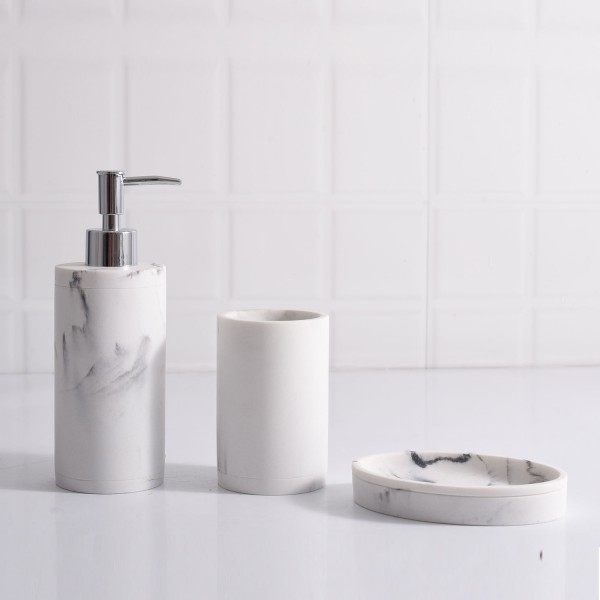 Luxury modern design resin marble bathroom accessory set bathroom product accessories