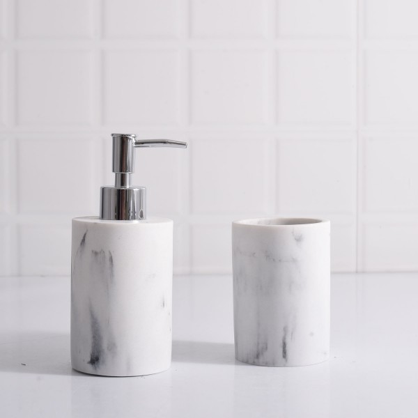 Luxury modern design resin marble bathroom accessory set bathroom product accessories