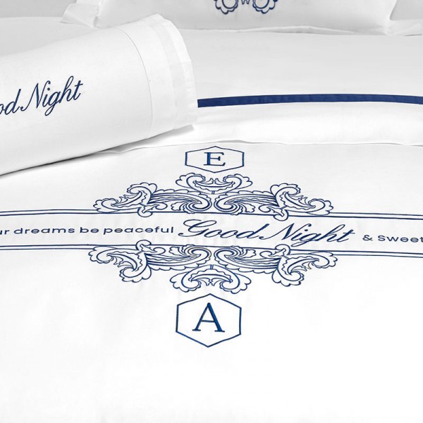 High-end four-piece hotel bedding set 100% cotton king-size embroidered duvet cover with pillowcases