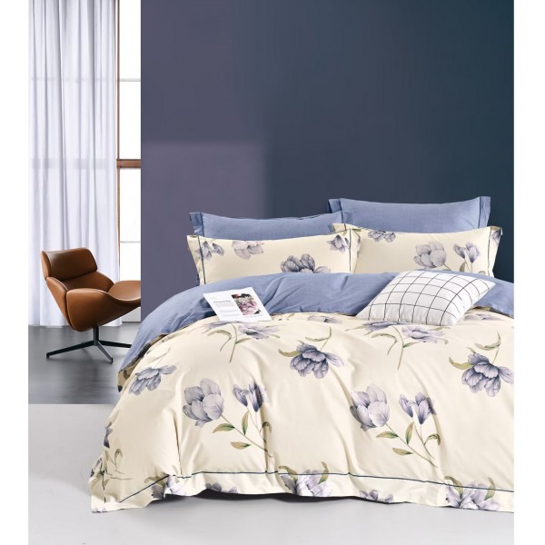 Pure cotton printed custom size duvet cover bed sheet set pillowcase set