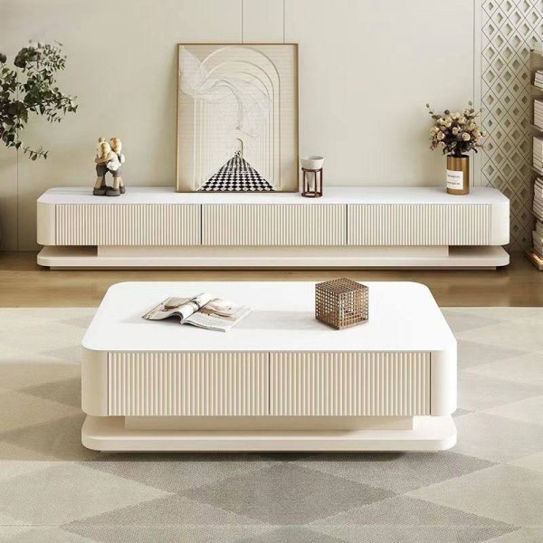 Modern Luxury Wood Furniture Set for Home for Living Room Dining Includes TV Cabinet Coffee Table Meuble TV Wall for Apartment