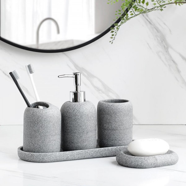 Decorative accessories Home accessories Resin bathroom set with soap dispenser